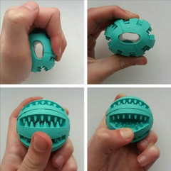 Rubber Slow Feeder Dog Ball – Interactive Treat Dispensing Dental Chew Toy