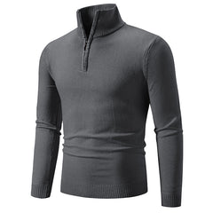 Men's Zip Mock Neck Fleece Pullover Sweater – Plus Size S-3XL in 10 Colors