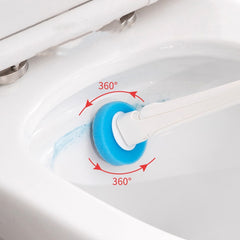 Disposable Toilet Brush with Storage Base – Hygienic Replaceable Head Bathroom Cleaner