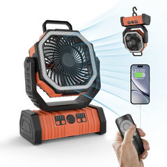 Camping Fan with LED Light & Power Bank – 10000mAh/20000mAh Portable Outdoor Fan