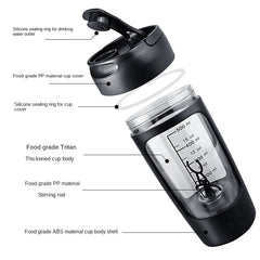 Electric Protein Shaker Bottle – Portable USB Rechargeable Blender Bottle for Whey & Supplements