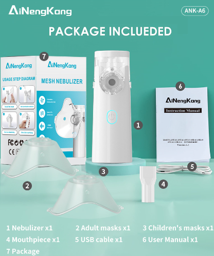 Portable Handheld Nebulizer Inhaler – Compact Mesh Nebulizer for Asthma & Respiratory Relief