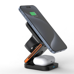 3-in-1 Folding Wireless Charger – 30W Fast Charge Pad for Phone Watch & Earbuds