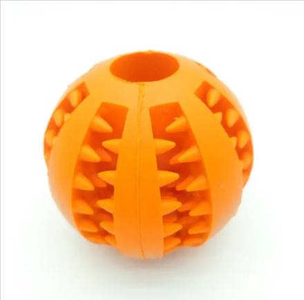 Rubber Slow Feeder Dog Ball – Interactive Treat Dispensing Dental Chew Toy