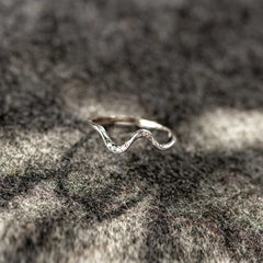 Water Wave Geometric Ring – Adjustable Copper Electroplated Ring in Silver & Gold