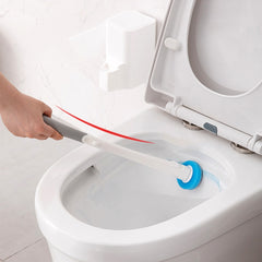 Disposable Toilet Brush with Storage Base – Hygienic Replaceable Head Bathroom Cleaner