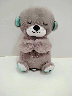 Baby Soothing Plush Otter Toy – Music, Lights & Rhythmic Breathing Motion for Newborns