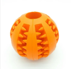 Rubber Slow Feeder Dog Ball – Interactive Treat Dispensing Dental Chew Toy