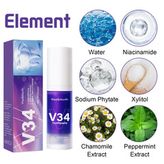 V34 Tooth Cleaning Mousse – Whitening & Gum Care Foam for a Brighter Smile