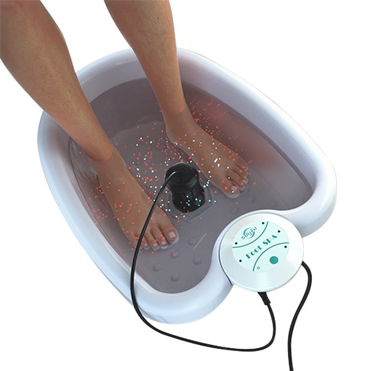Portable Ion Foot Bath Massager – Bubble Foot Soak for Home & Travel Foot Care