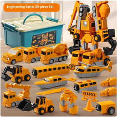 Magnetic Building Blocks Engineering Car Set – 35-Piece Construction Toy for Kids Ages 4-6