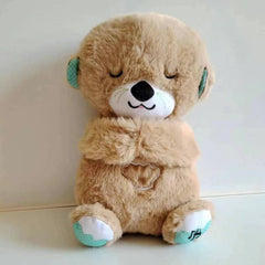 Baby Soothing Plush Otter Toy – Music, Lights & Rhythmic Breathing Motion for Newborns