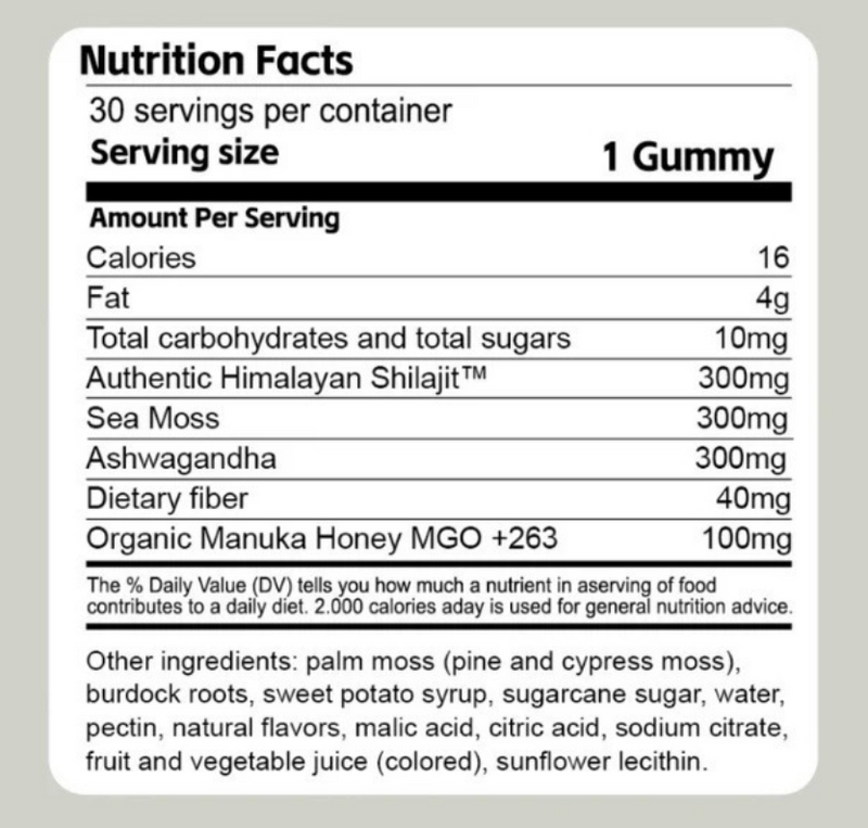 Shilajit 3-in-1 Gummies for Men – Energy Stamina & Testosterone Support Supplement