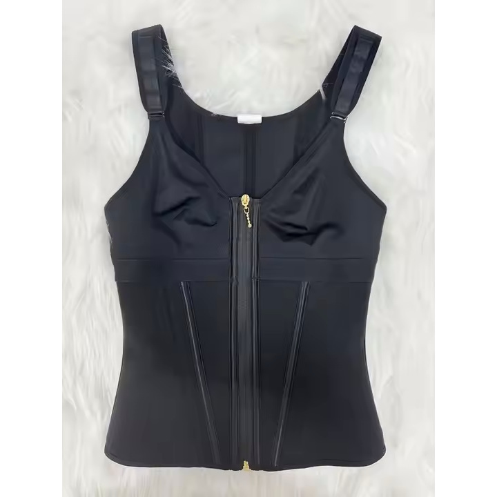 Mesh Waist Slimming Shapewear Corset – Three-Breasted Body Shaper for Women