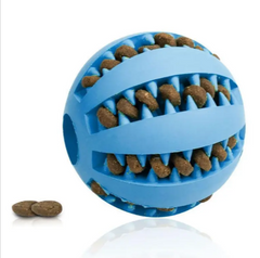 Rubber Slow Feeder Dog Ball – Interactive Treat Dispensing Dental Chew Toy