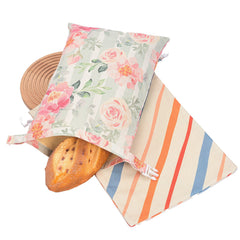 Cotton Linen Bread Bag – Reusable Storage Bag with Snap Closure for Sourdough & Loaves