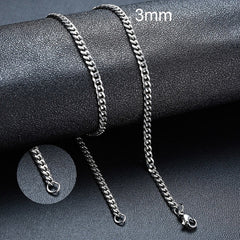 Twisted Rope Figaro Chain Necklace – Stainless Steel Men's & Women's Layering Necklace