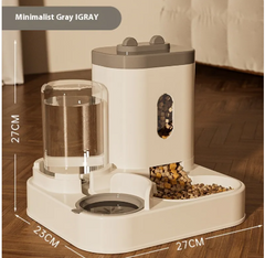 Automatic Pet Feeder & Water Dispenser – 2-in-1 Dog & Cat Food Bowl with Slide Cover