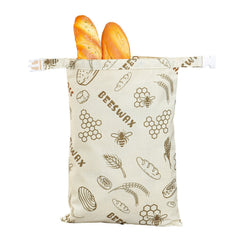 Cotton Linen Bread Bag – Reusable Storage Bag with Snap Closure for Sourdough & Loaves