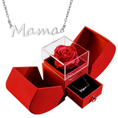 Christmas Jewelry Box Necklace Gift Set – Necklace with Soap Flower in Elegant Box