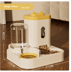 Automatic Pet Feeder & Water Dispenser – 2-in-1 Dog & Cat Food Bowl with Slide Cover