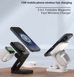 3-in-1 Foldable Wireless Charger – Fast Charging Pad for Phone Watch & Earbuds