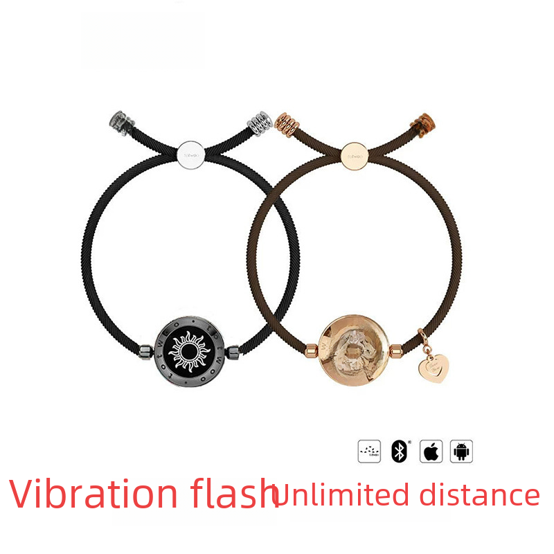 Totwoo Smart Couple Bracelet – Long Distance Touch Flash & Vibration Bracelet Set