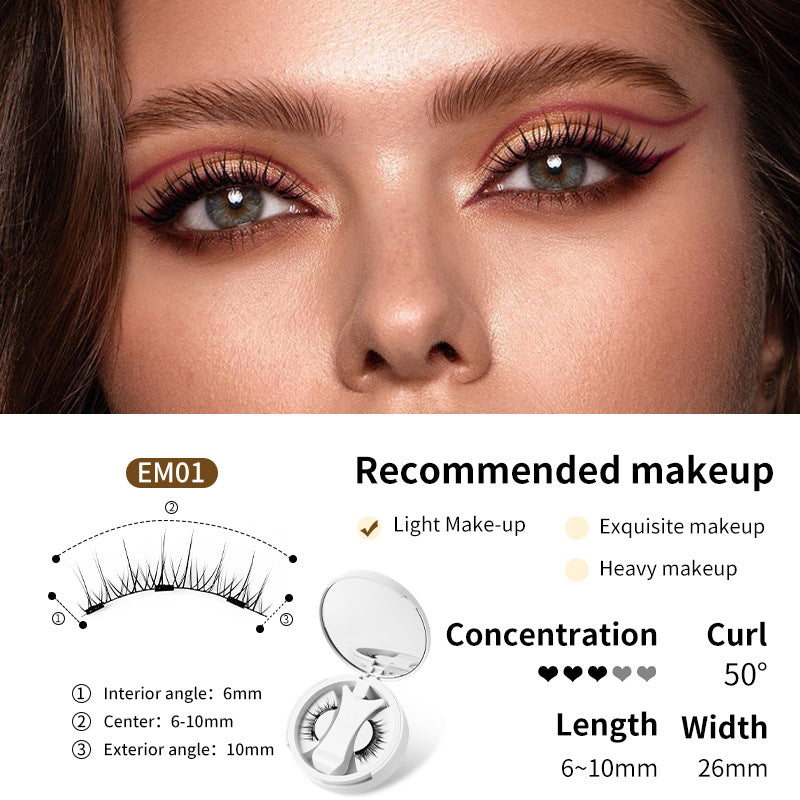 Magnetic False Eyelashes Set with Applicator – Glue-Free Reusable Lashes Kit