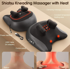 Neck & Shoulder Massage Pillow – Electric Shiatsu Kneading Massager with Heat