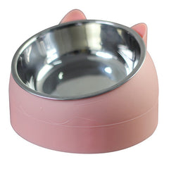 Elevated Cat Food Bowl – Anti-Vomit Raised Ceramic or Stainless Steel Cat Dish