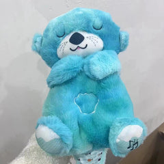 Baby Soothing Plush Otter Toy – Music, Lights & Rhythmic Breathing Motion for Newborns