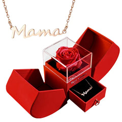 Christmas Jewelry Box Necklace Gift Set – Necklace with Soap Flower in Elegant Box
