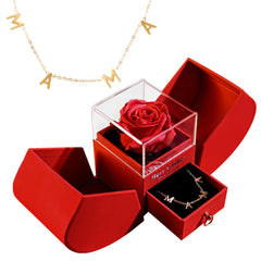 Christmas Jewelry Box Necklace Gift Set – Necklace with Soap Flower in Elegant Box
