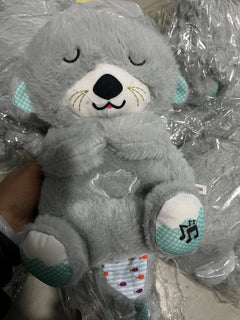 Baby Soothing Plush Otter Toy – Music, Lights & Rhythmic Breathing Motion for Newborns