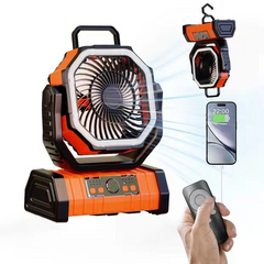 Camping Fan with LED Light & Power Bank – 10000mAh/20000mAh Portable Outdoor Fan
