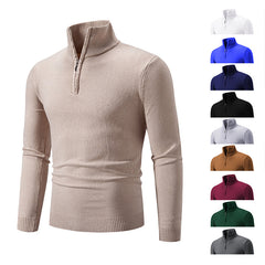 Men's Zip Mock Neck Fleece Pullover Sweater – Plus Size S-3XL in 10 Colors