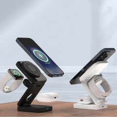 3-in-1 Foldable Wireless Charger – Fast Charging Pad for Phone Watch & Earbuds