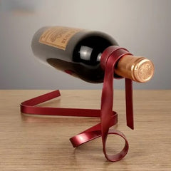 Floating Iron Ribbon Wine Rack – Wall Mounted Holder for 5 Bottles
