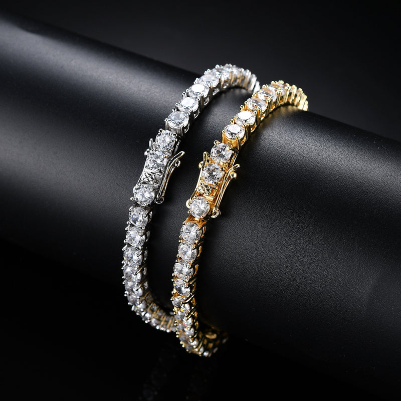 Hip Hop Tennis Chain Bracelet – Copper Micro Zircon Single Row CZ Bracelet