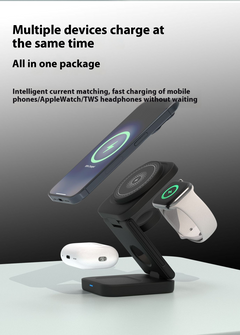 3-in-1 Foldable Wireless Charger – Fast Charging Pad for Phone Watch & Earbuds