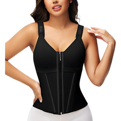 Mesh Waist Slimming Shapewear Corset – Three-Breasted Body Shaper for Women