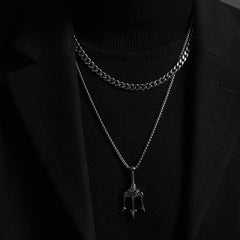 Twisted Rope Figaro Chain Necklace – Stainless Steel Men's & Women's Layering Necklace