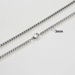 Twisted Rope Figaro Chain Necklace – Stainless Steel Men's & Women's Layering Necklace