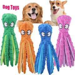 Bite-Resistant Plush Octopus Dog Toy – Interactive Squeaky Pet Toy 32cm