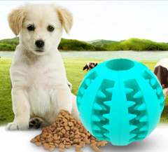 Rubber Slow Feeder Dog Ball – Interactive Treat Dispensing Dental Chew Toy