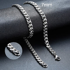 Twisted Rope Figaro Chain Necklace – Stainless Steel Men's & Women's Layering Necklace
