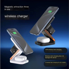 3-in-1 Folding Wireless Charger – 30W Fast Charge Pad for Phone Watch & Earbuds