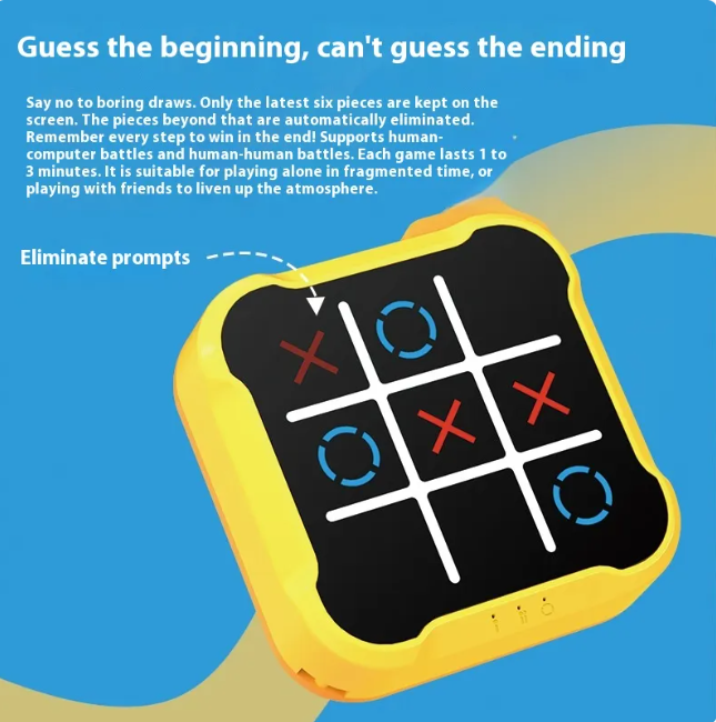 Educational Tic-Tac-Toe Game for Kids – Brain Development Strategy Toy for Ages 7-14