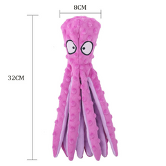 Bite-Resistant Plush Octopus Dog Toy – Interactive Squeaky Pet Toy 32cm