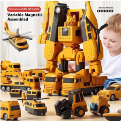 Magnetic Building Blocks Engineering Car Set – 35-Piece Construction Toy for Kids Ages 4-6